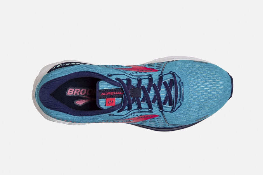 Brooks Adrenaline GTS 21 Road Running Shoes Womens - Blue/Pink - PNLYA-9805